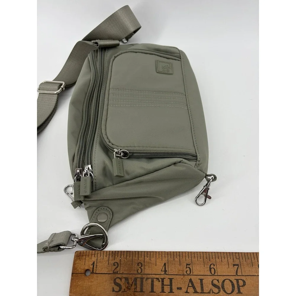 IHKWIP The Class Act Zip Front Crossbody Army Sage, NWOT